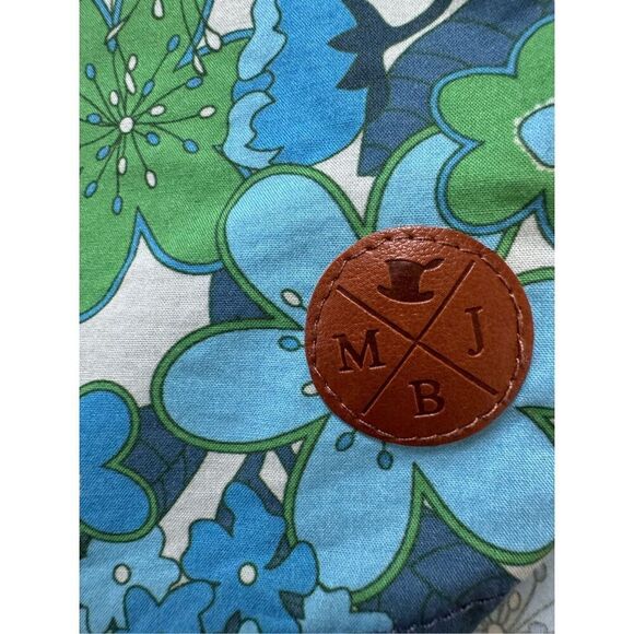 My Brother John size 8 blue floral button up shirt imported retro 100% cotton bo - Picture 4 of 6